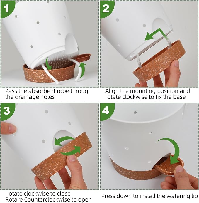 Orchid Pots with Holes, 6 Inch Self Watering Orchid Pot 2 Pack Plastic Plant - Image 4
