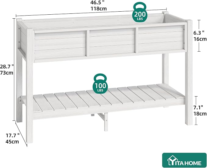 YITAHOME 48x18x30in Raised Garden Bed HDPE, Weather-Resistant Poly Lumber - Image 5