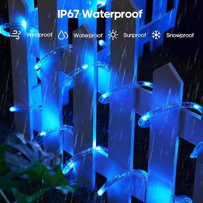 ICRGB Solar Pool Lights for Above Ground, 66FT 200LED 1800mAh Solar Rope Lights - Image 5