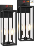 2-Pack Upgraded Motion Sensor Outdoor Wall Lights, 18” Large Dusk to Dawn Porch by BringYouBrightFuture