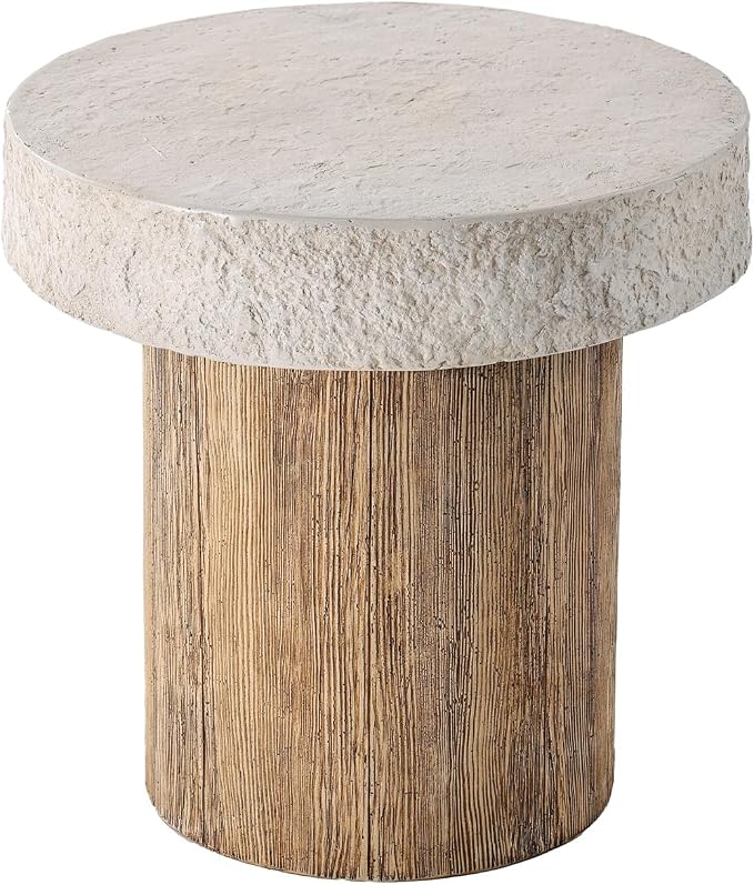 COSIEST Outdoor Medium Side Table, Patio Coffee Table, 19.7 inches Round MgO - Image 5
