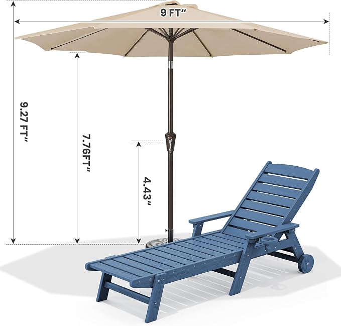 SERWALL Patio Chaise Lounge Chair Set of 2 - Image 3