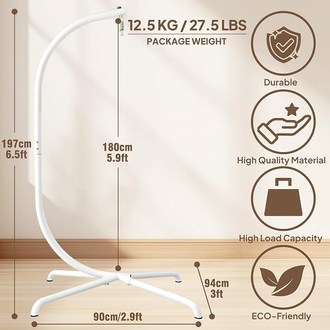 Chihee Hanging Egg Chair Stand, Strong Iron Hammock Chairs Frame - Image 4