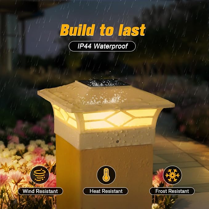 Solar Fence Post Lights 4pack, Cap Lights - Image 3