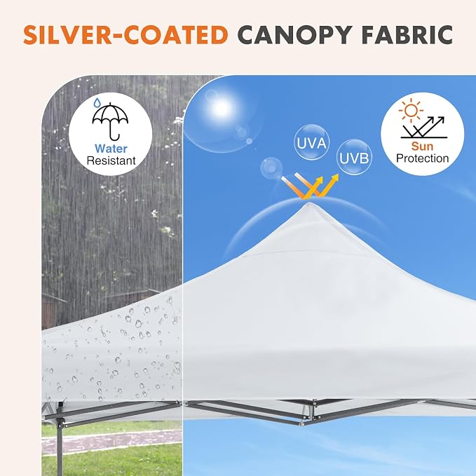 Sweetcrispy 10 x 10 Ft Pop Up Canopy Tent Outdoor Use, Portable Shade - Image 3