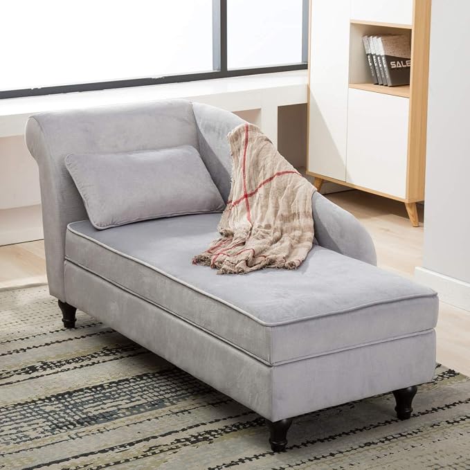 Yongqiang Storage Chaise Lounge Indoor Upholstered Sofa Recliner Lounge Chair by lightupyourlife