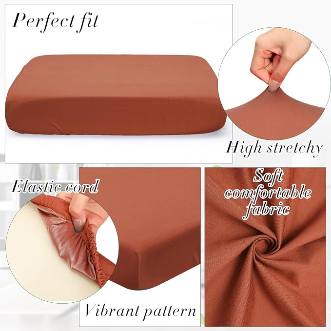 Newwiee 8Pcs Patio Cushion Covers Stretch Outdoor Cushion Cover Replacement - Image 3