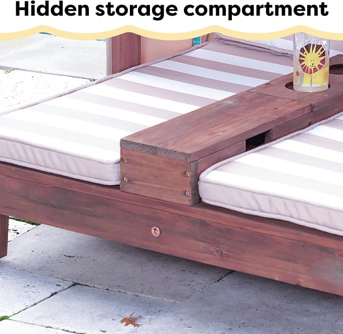 KidKraft Wooden Outdoor Double Chaise Lounge - Image 10