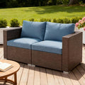 Wisteria Lane Patio Furniture Set, 2 Pieces Wicker Outdoor Furniture Patio Couch by WisteriaLane