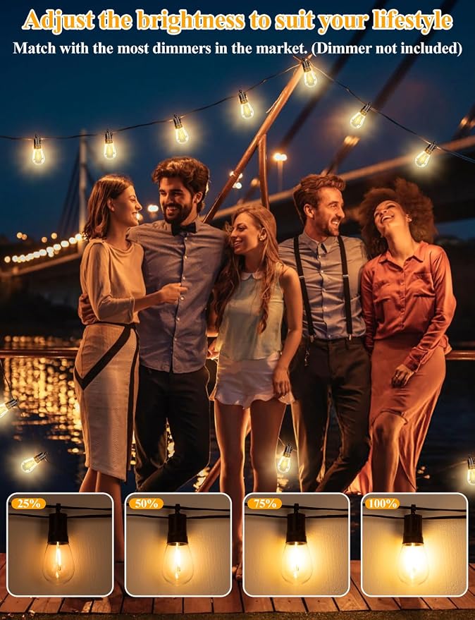 Brightever 120FT Outdoor String Lights Waterproof, LED Patio Lights - Image 6