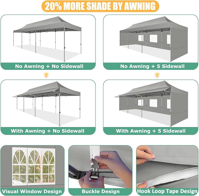 COBIZI 10x30 Pop Up Canopy Tent - Image 7