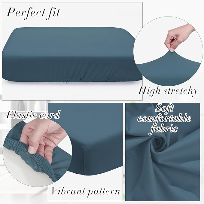 Newwiee 8Pcs Patio Cushion Covers Stretch Outdoor Cushion Cover Replacement - Image 3