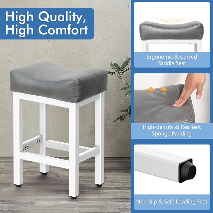 Counter Height Bar Stools Set of 3, 24 Inch Barstools - Image 3