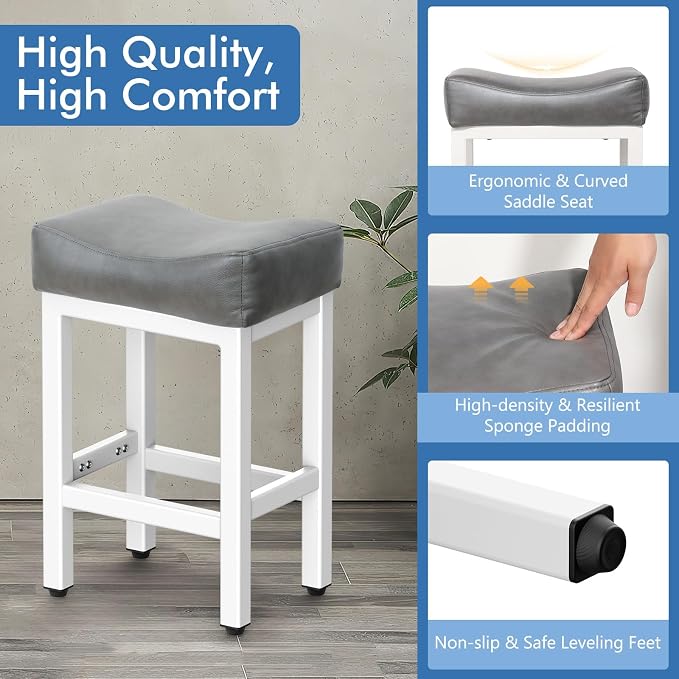 Counter Height Bar Stools Set of 2, 24 Inch Barstools - Image 3