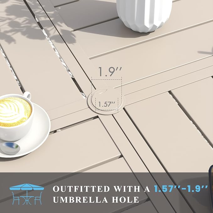 VICLLAX Patio Table and Chair Set of 4, All Weather Metal Round Outdoor Dining - Image 2