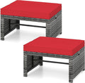 Tangkula 2 Pieces Patio PE Rattan Ottomans, and Yard by TANGKULA