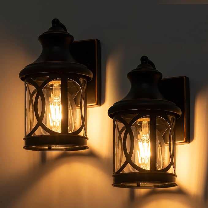 2-Pack Outdoor Wall Lights, Porch Lights, Waterproof Outdoor Wall Sconce - Image 2