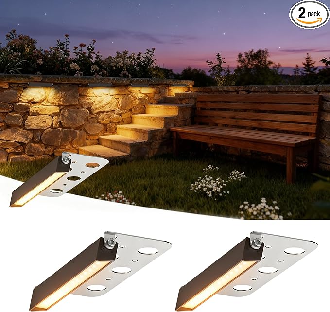 JESLED 2 Pack 7inch LED Retaining Wall Lights, 5W Landscape Lighting, LED by JESLED