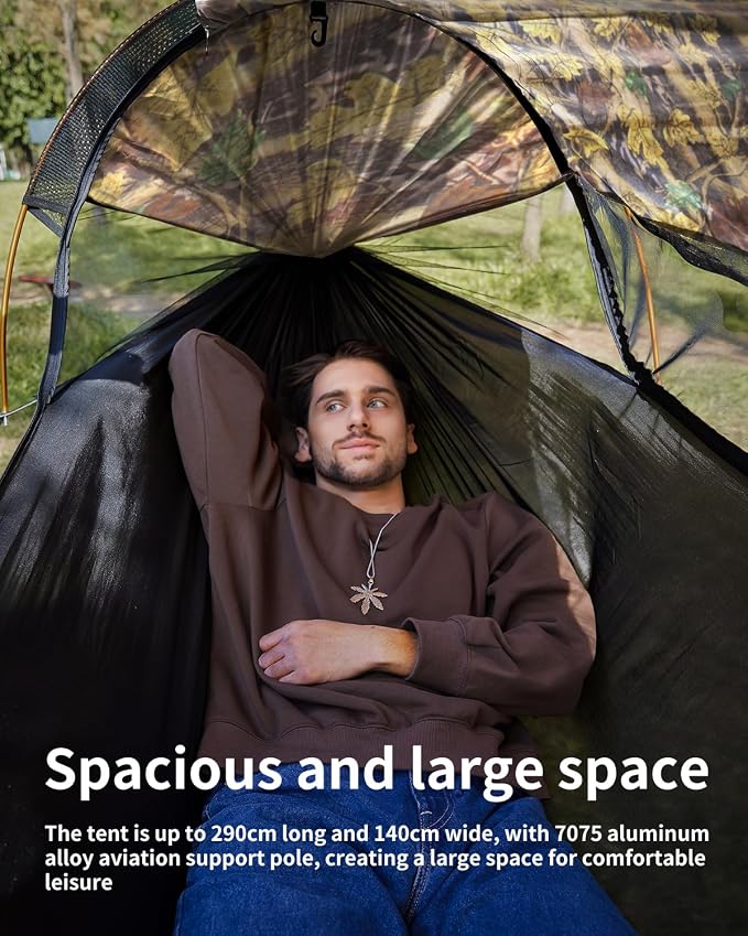 Camping Hammock Tent with Mosquito Net and Sunshade, Extra Large - Image 4