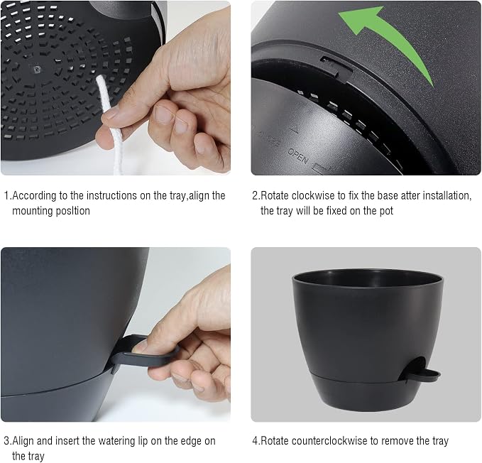 8 inch Hanging Planters, 2 Pack Self Watering Hanging Pots - Image 4