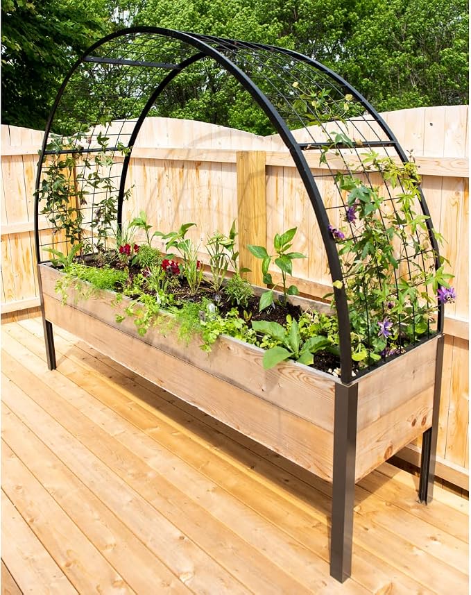 Gardener’s Supply Company Arch Trellis | Garden Arbor fits 2' x 8' Elevated by GardenersSupplyCompany