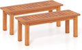 Tangkula Outdoor Backless Bench, Solid Wood Patio Bench w/Slatted Seat by TANGKULA