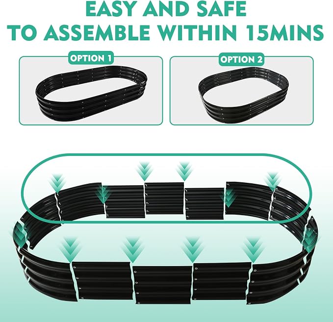 6X3X1 FT Oval Galvanized Metal Garden Raised Bed/Plant Box - Image 6