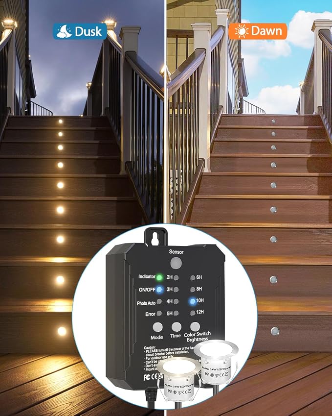 HIBOITEC Low Voltage Deck Lights Recessed Kit 3CCT 2700K-5000K - Image 6