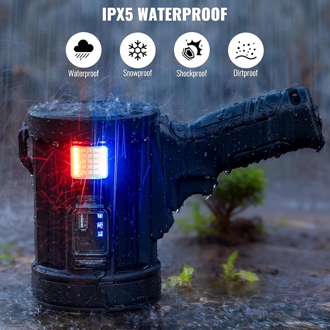 Rechargeable Spotlight, 000 LM Super Bright Handheld Spot Light LED Flashlight - Image 6