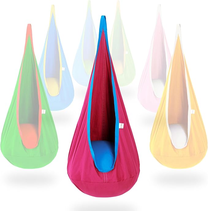 OUTREE Kids Pod Swing Seat, Cotton Child Hammock Swing Chair, Sensory Swing by WelcometoOUTREEsworld