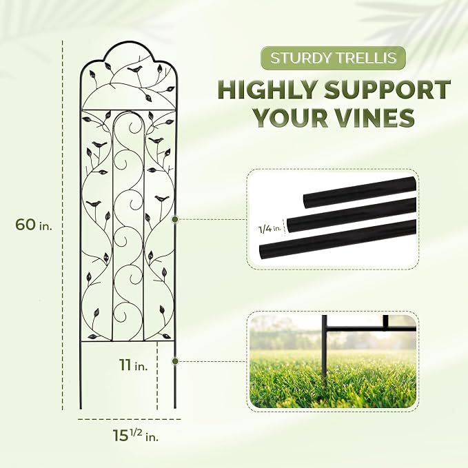 Idzo 60in 5ft 100% Metal Garden Trellises - Image 4