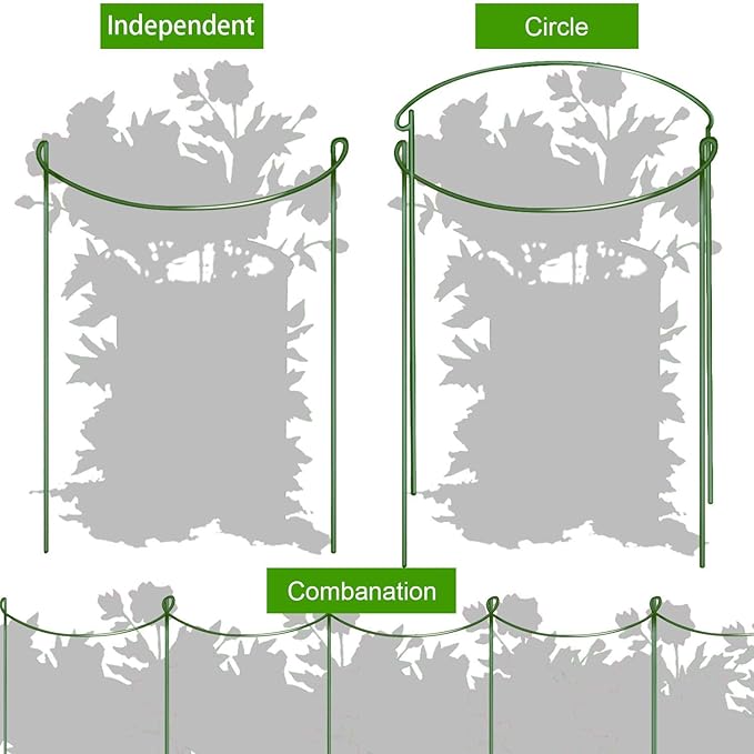 HiGift 8 Pack Plant Support Stakes, Half Round Metal Garden Plant Stake Indoor - Image 7
