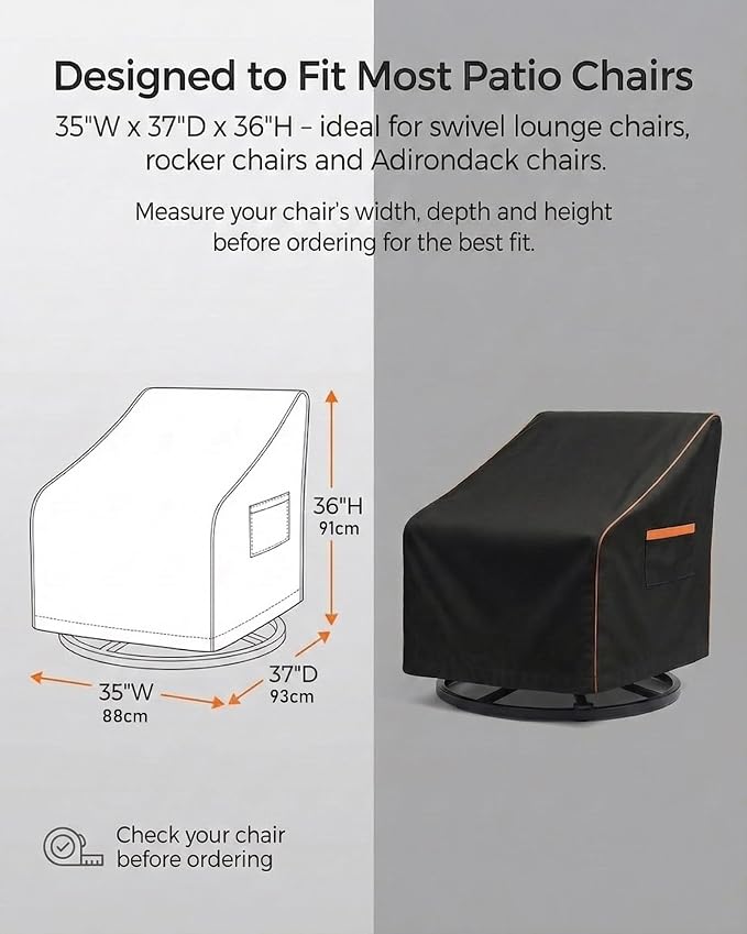 Outdoor Waterproof Patio Chair Covers, Heavy Duty oxford coating Weather - Image 3
