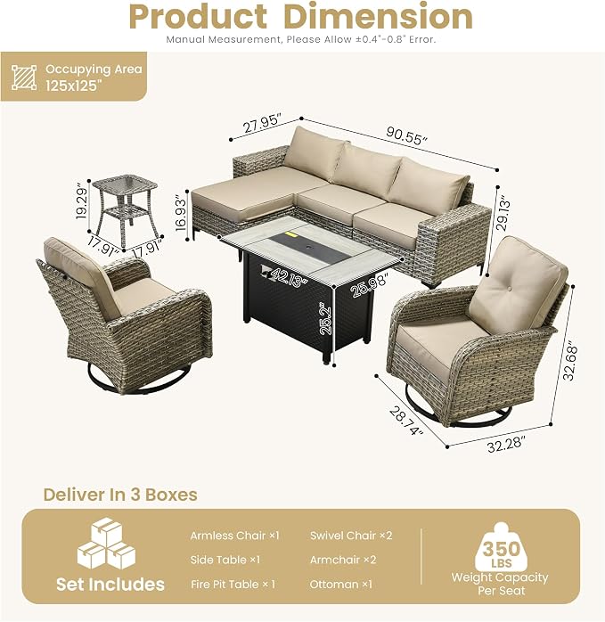 HOOOWOOO Outdoor Sectional Furniture Set - Image 8
