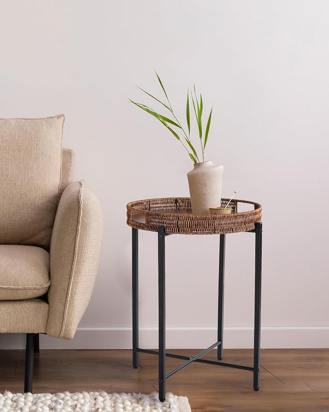 16.5in Round Rattan Side Table - Image 2