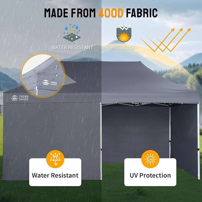 CROWN SHADES 10x20 Pop Up Canopy Tent, Thicken Frame Commercial Heavy Duty Tent - Image 5