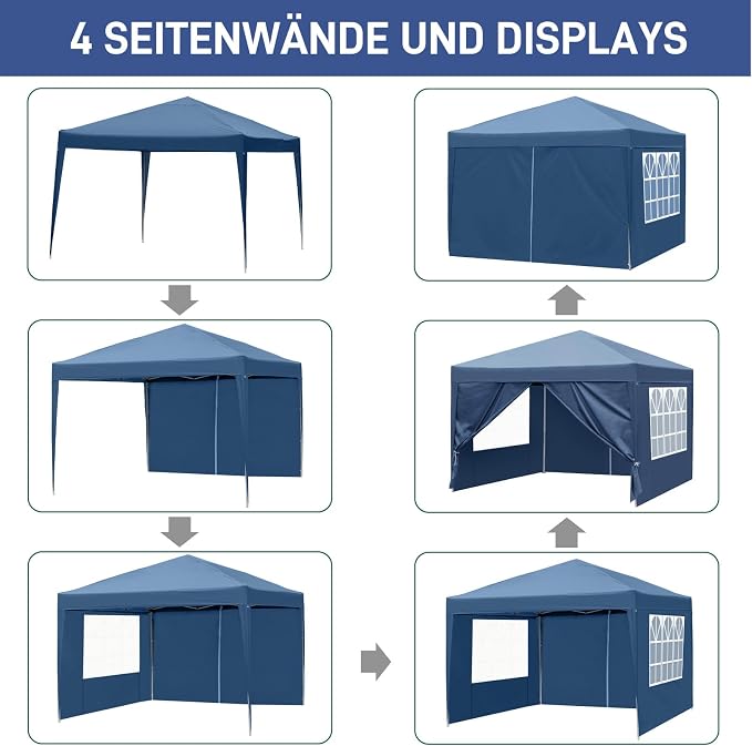 Outvita 10x10ft Ez Pop Up Canopy, Portable Instant Canopy Tent - Image 4