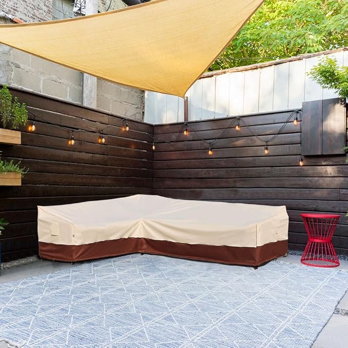 Outdoor Sectional Cover-L-Shaped Patio Furniture Covers Waterproof Rip-Stop - Image 2