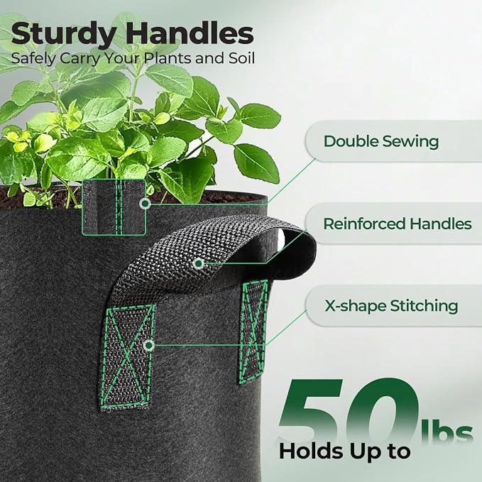 T4U 3 Gallon Grow Bags, Upgrade Grow Bags - Image 4