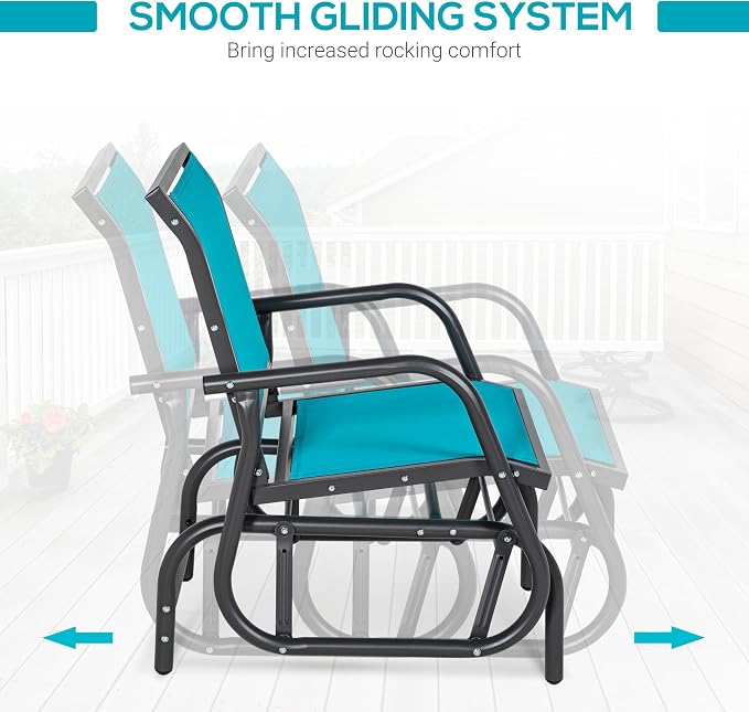 Outsunny Porch Glider, Metal Frame Swing Glider Chair - Image 4