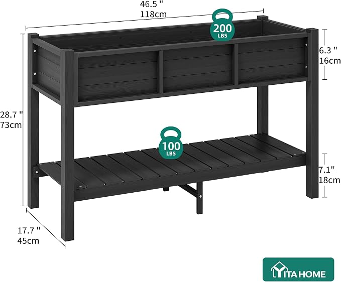 YITAHOME 48x18x30in Raised Garden Bed HDPE, Weather-Resistant Poly Lumber - Image 7