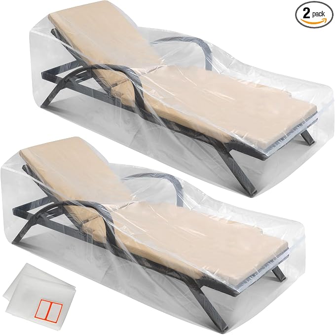 2-Pack Waterproof Outdoor Chaise Lounge Covers by Storage+Standard