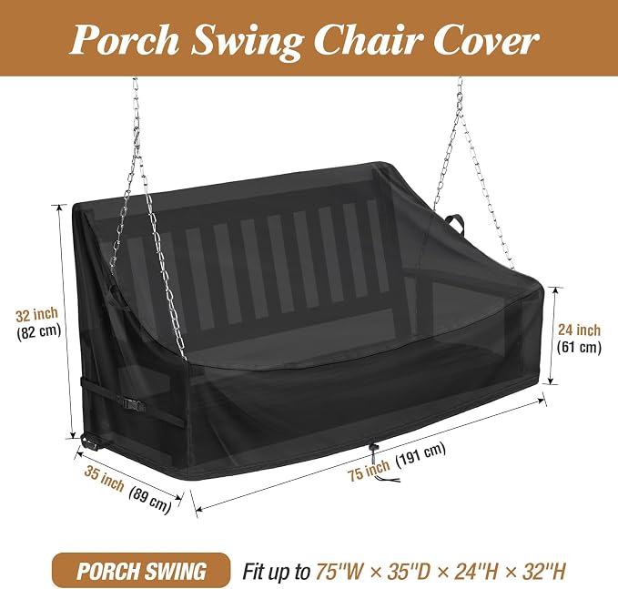 Kasla Porch Swing Seat Cover, Waterproof Swing Covers - Image 2