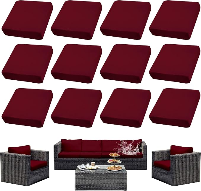 Outdoor Cushion Covers Set, Replacement by SUKAIKEQA