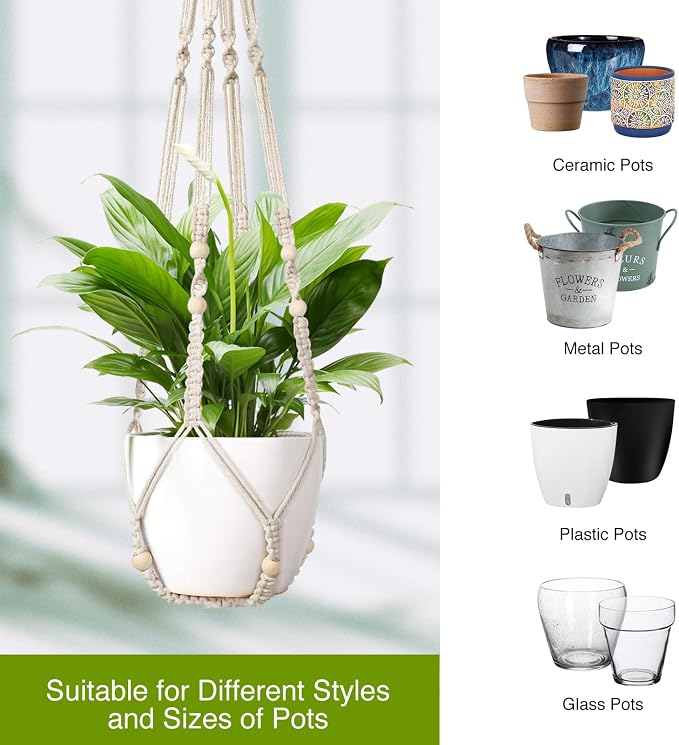 Macrame Plant Hanger Indoor Set of 2 - Image 8