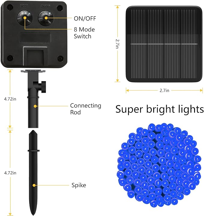 Solar String Lights for Outside, 39Ft 100 LED Solar String Lights Outdoor - Image 5