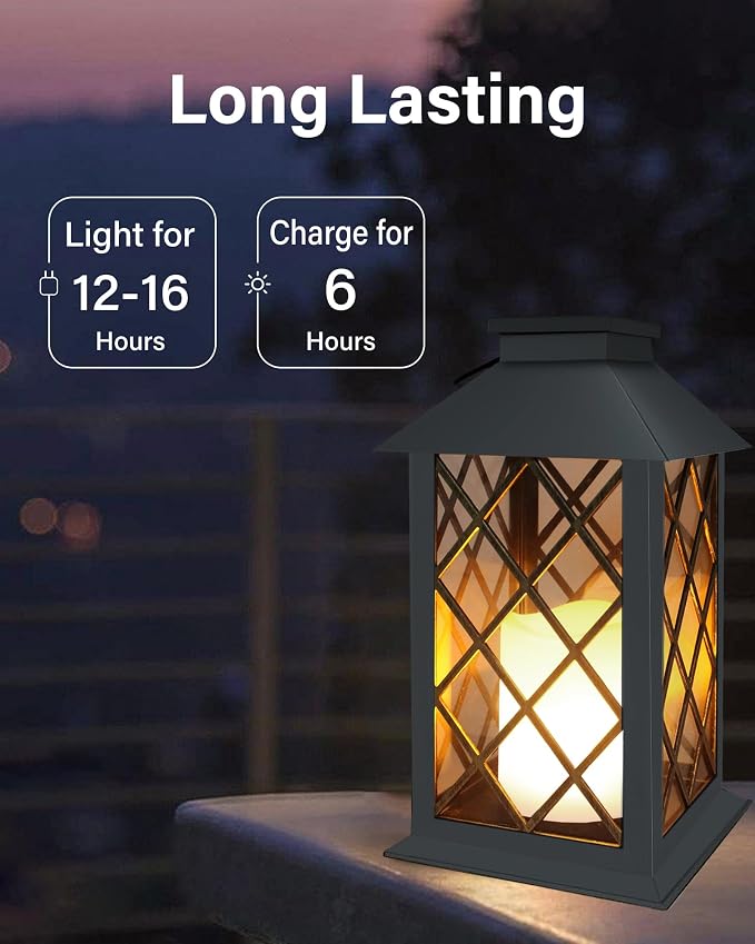SHYMERY Solar Lanterns Outdoor Waterproof, 14 Inch Outdoor Lanterns - Image 5