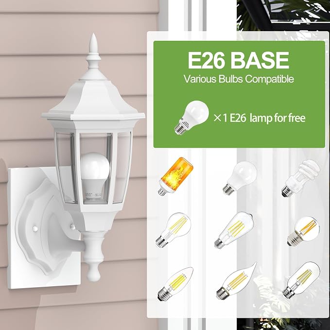 EMART Dusk to Dawn Plastic Outdoor Wall Light Fixtures - Image 6