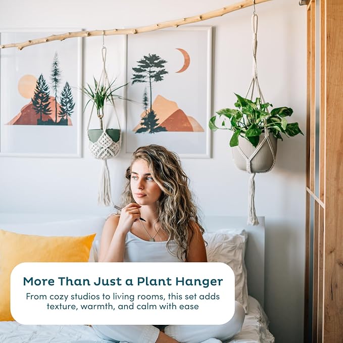 Nook Theory 4-Pack Macrame Plant Hangers - Image 6