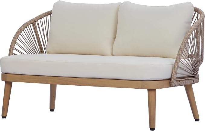 Merax 4-Piece Acacia Wood Patio Conversation Set - Image 3